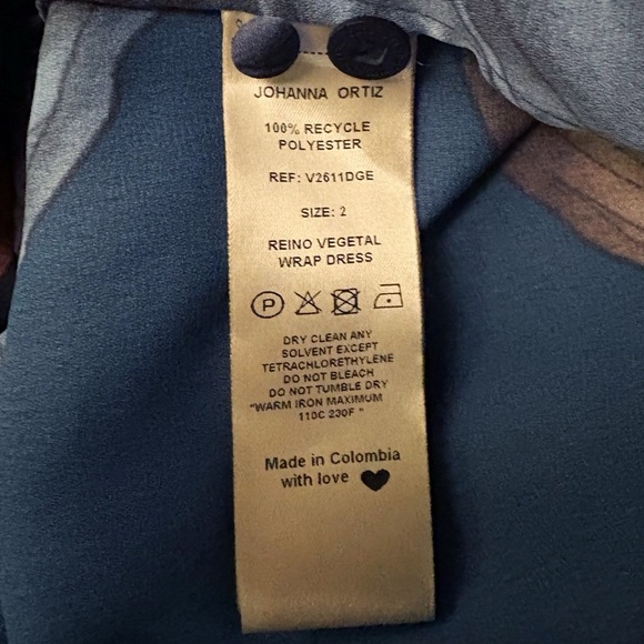 Johanna Ortiz‎ Reino Vegetal Printed Wrap Midi Dress in Blue Floral - Picture 9 of 9